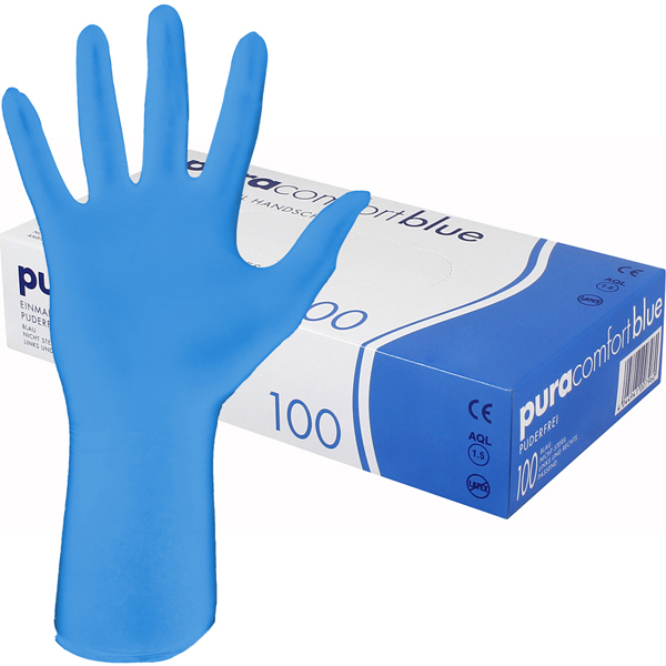 Nitril-Hygienehandschuhe, Farbe: blau, Größe: L, 1 Karton à 10 x 100 Stück